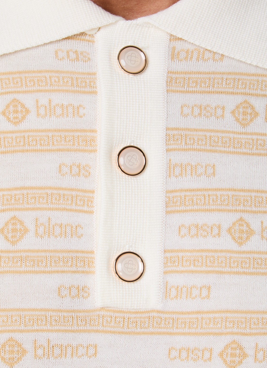 Casablanca Regular fit polo van wol - detail 2 beige