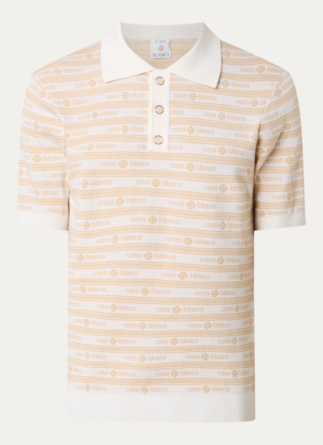 Casablanca Regular fit polo van wol - voorkant 4 beige