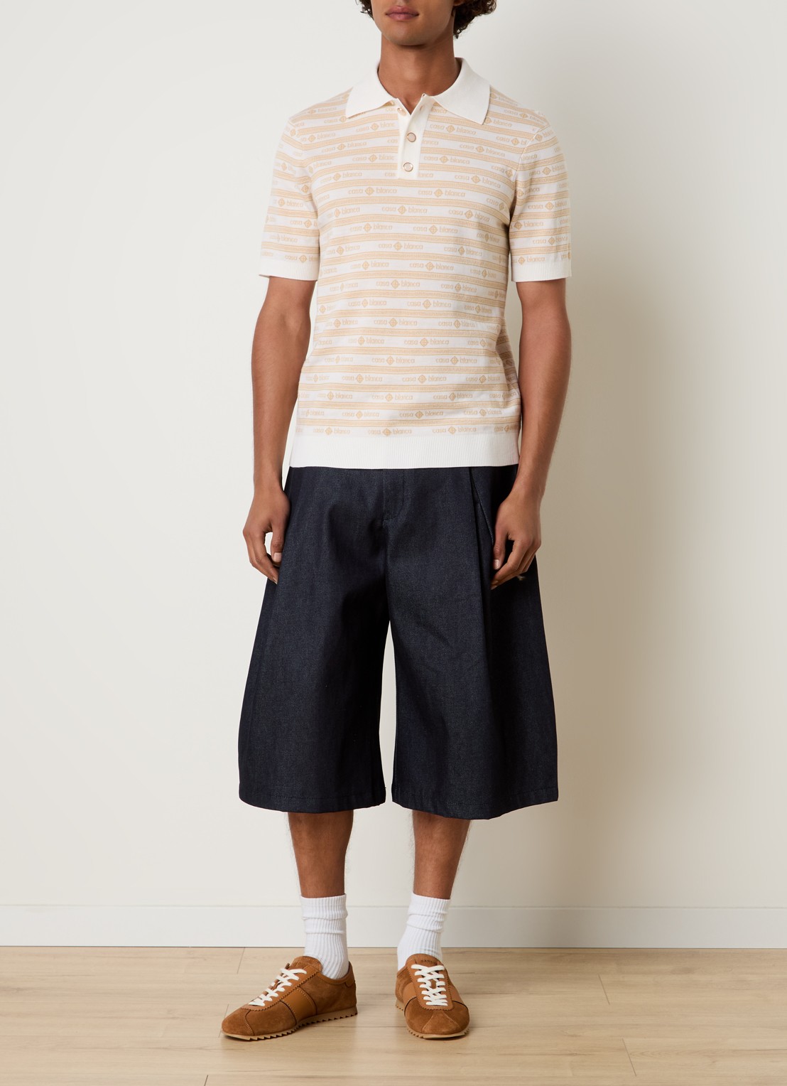 Casablanca Regular fit polo van wol - voorkant 5 beige