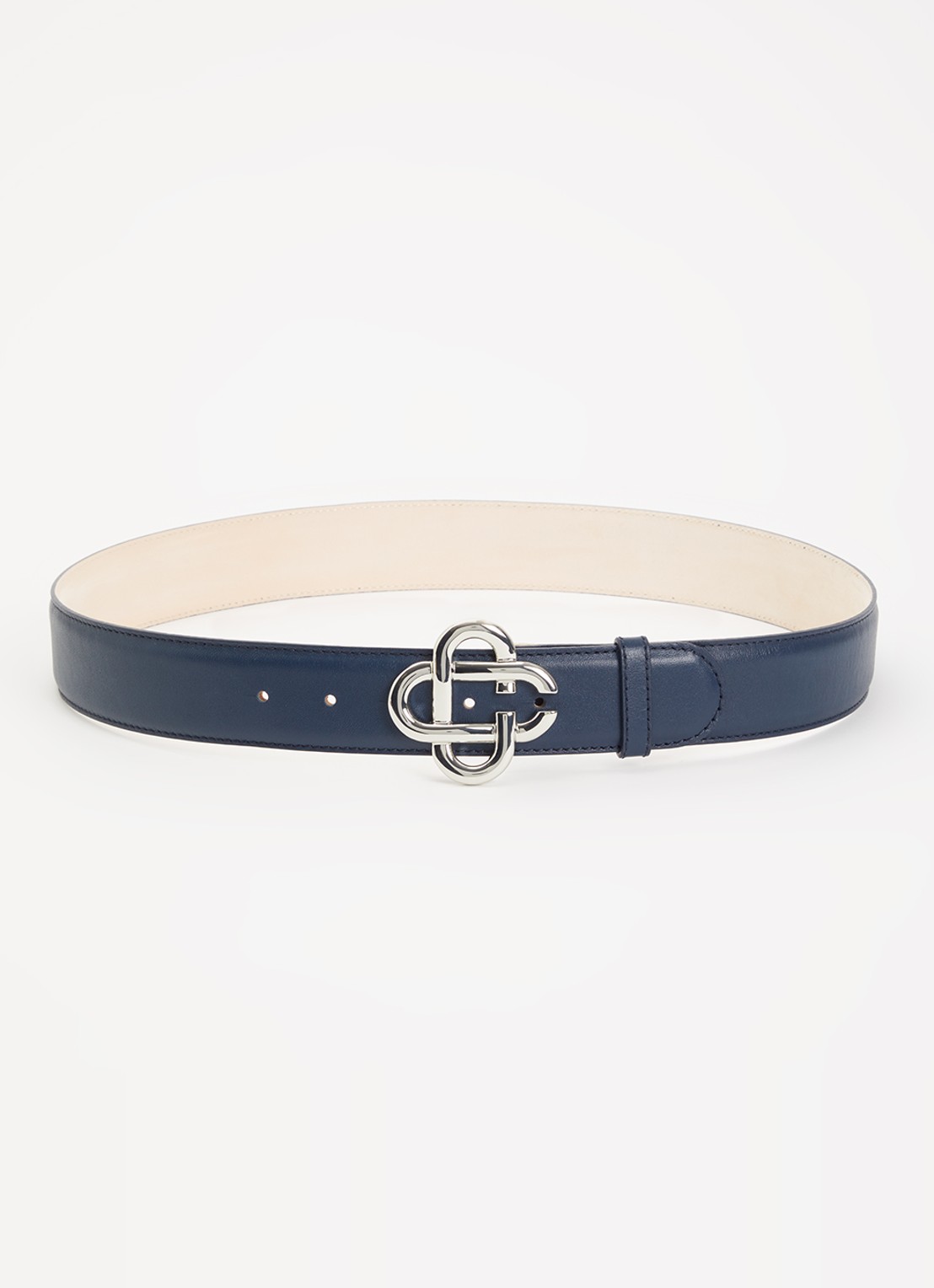 Casablanca Riem van leer - voorkant 2 zilver