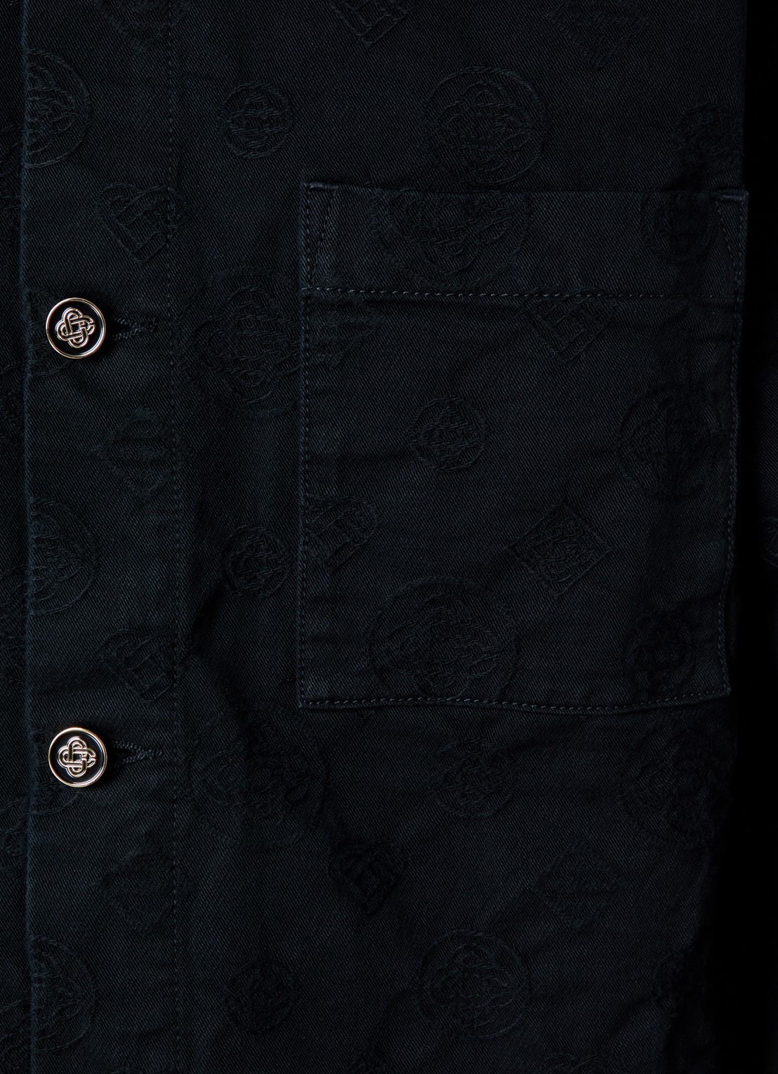 Casablanca Spijkerjas met logoprint en steekzakken - detail 3 zwart
