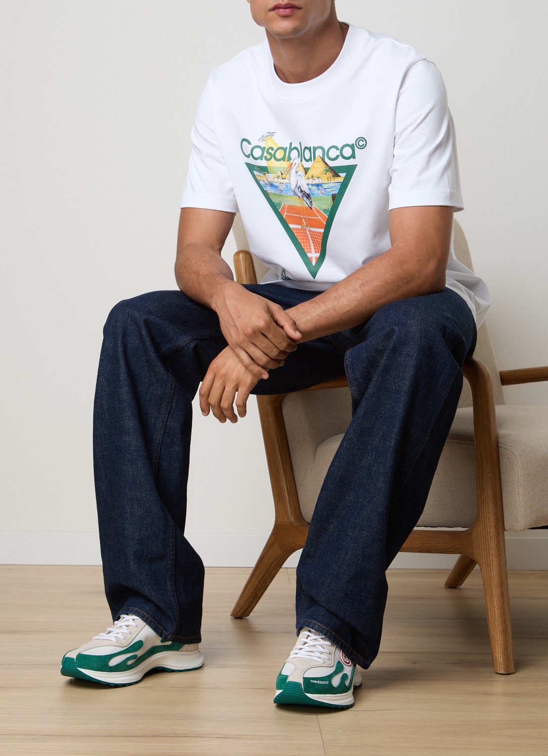 Casablanca Stade sneaker met logo - voorkant 6 groen