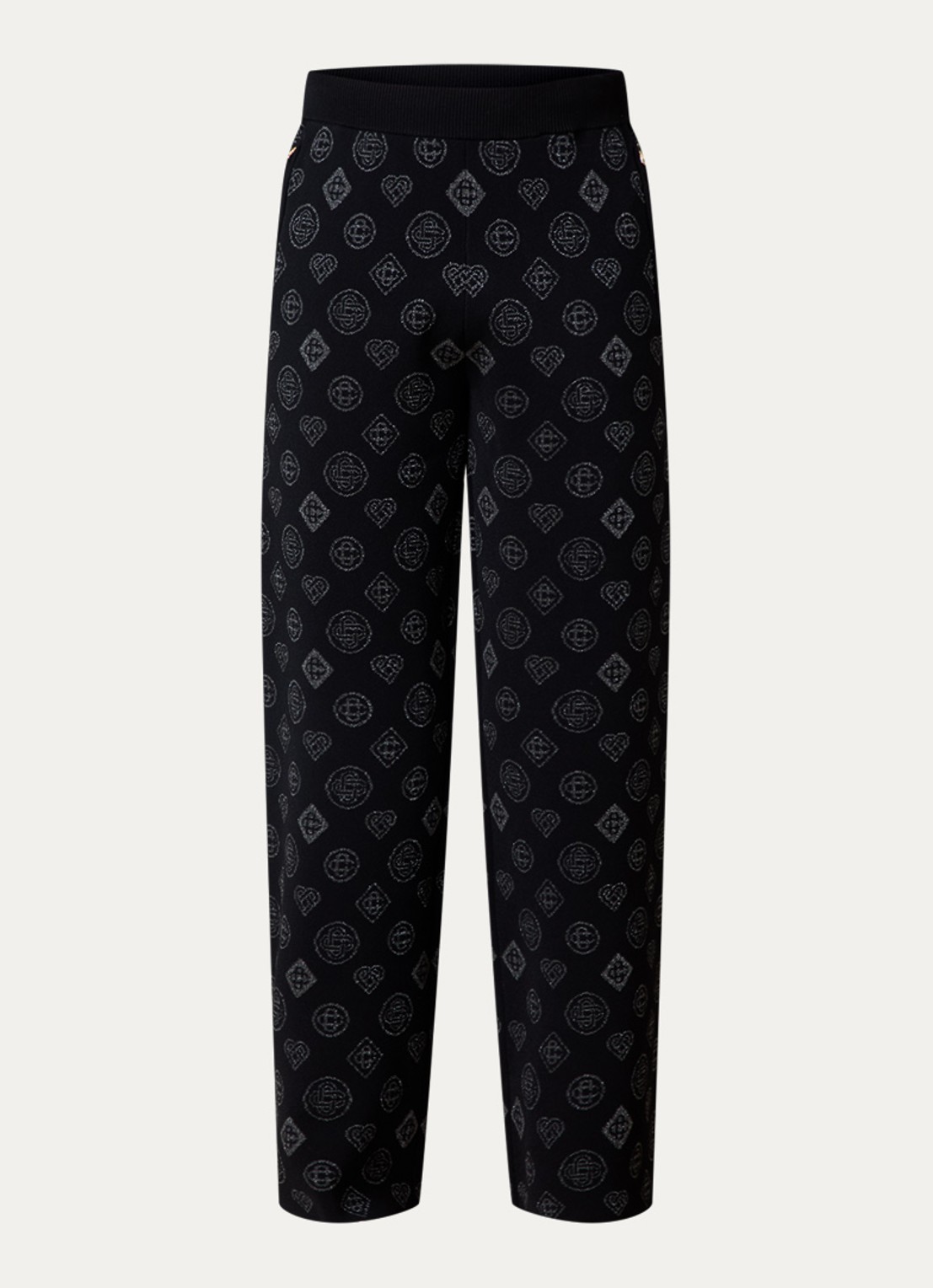 Casablanca Straight fit broek met jacquard dessin en ritszakken - voorkant 4 zwart