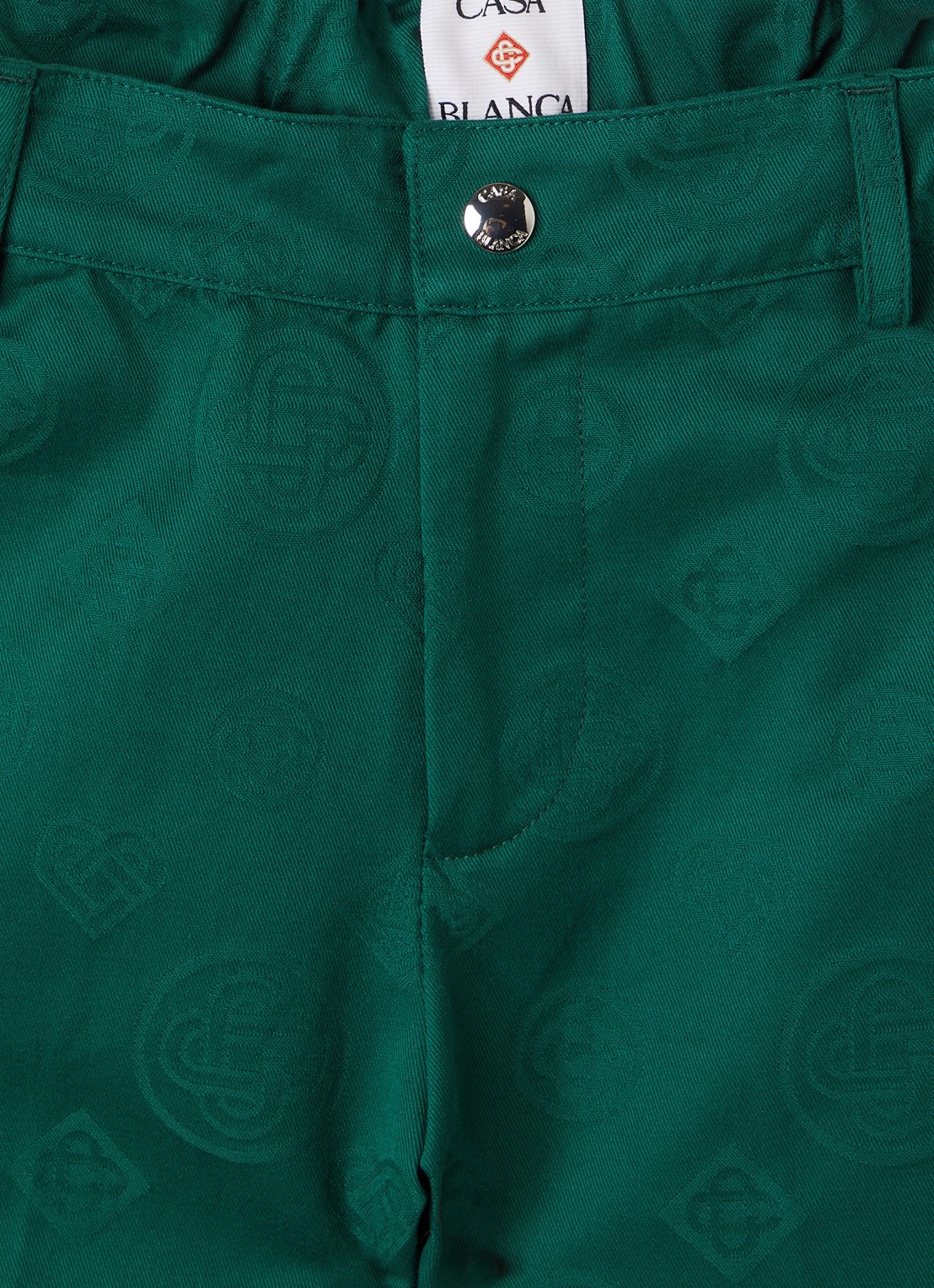 Casablanca Straight fit chino met logoprint - detail 3 groen