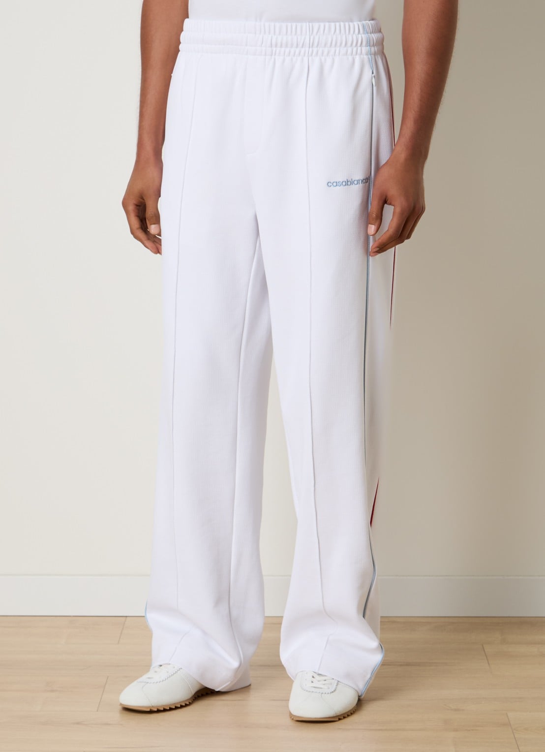 Casablanca Straight fit joggingbroek met ritszakken - detail wit
