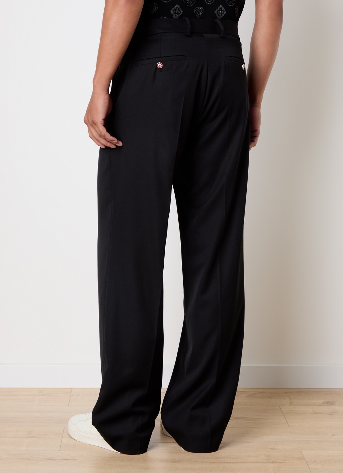 Casablanca Straight fit pantalon van scheerwol met steekzakken - achterkant 6 zwart