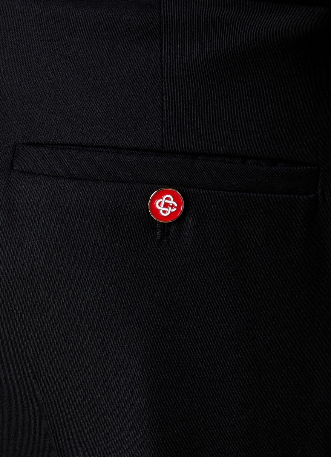 Casablanca Straight fit pantalon van scheerwol met steekzakken - detail 3 zwart