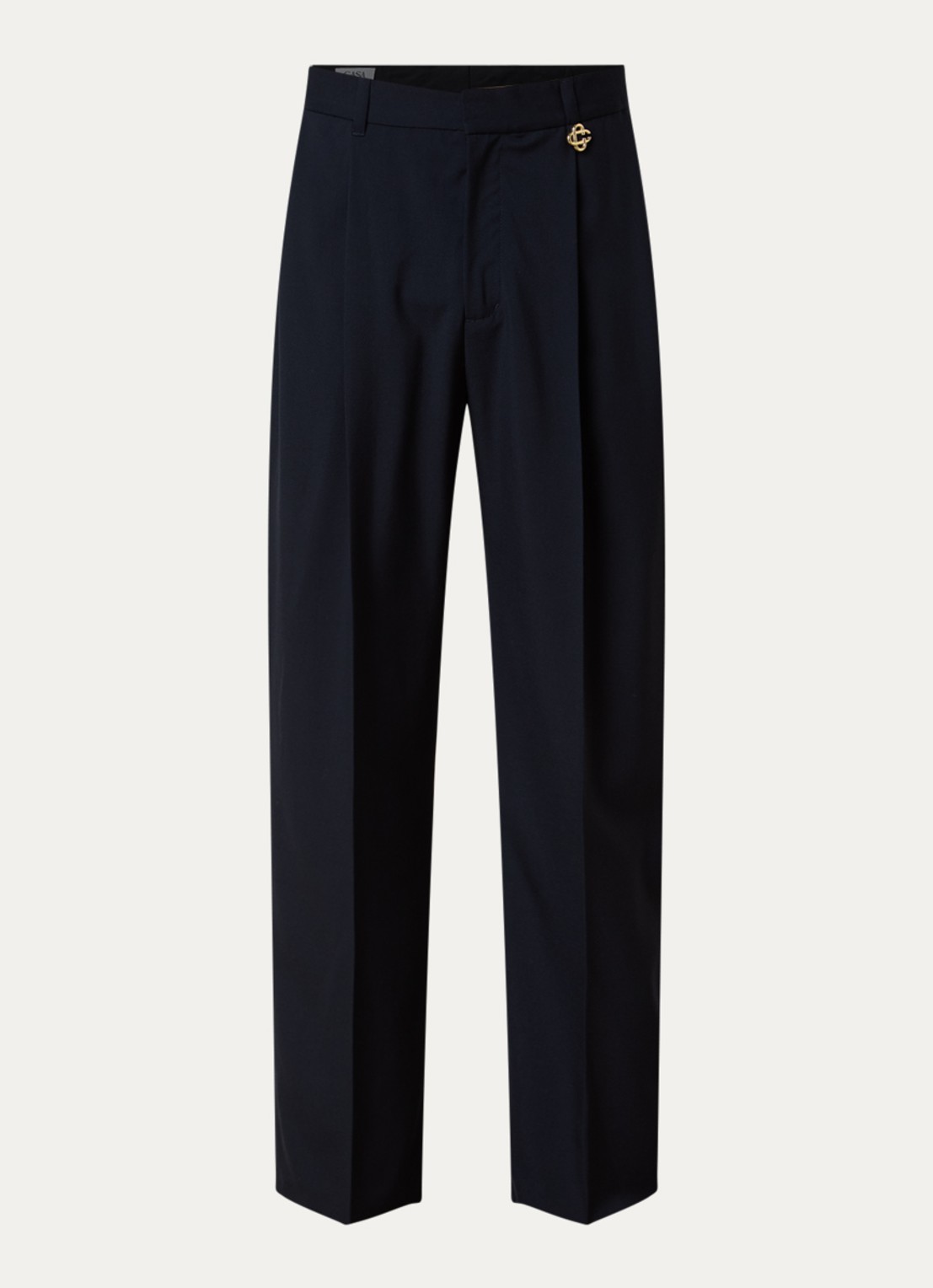 Casablanca Straight fit pantalon van wol met steekzakken - voorkant 4 donkerblauw