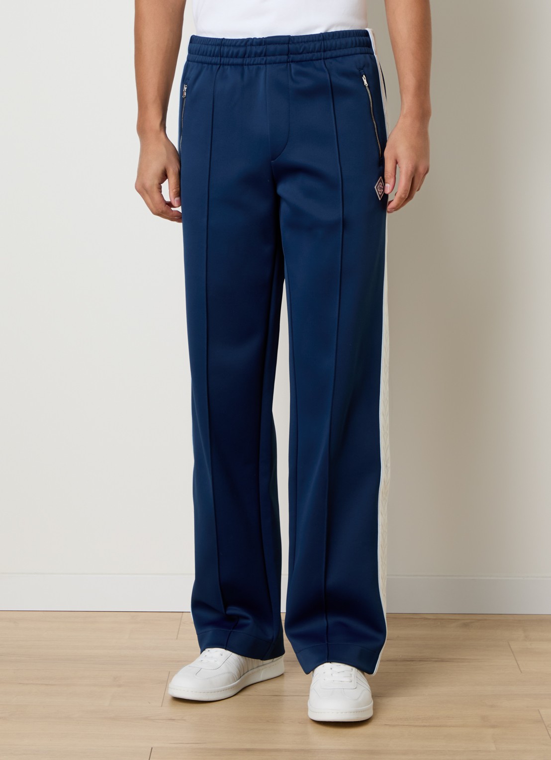 Casablanca Straight fit trackpants met logo en ritszakken - detail 3 donkerblauw