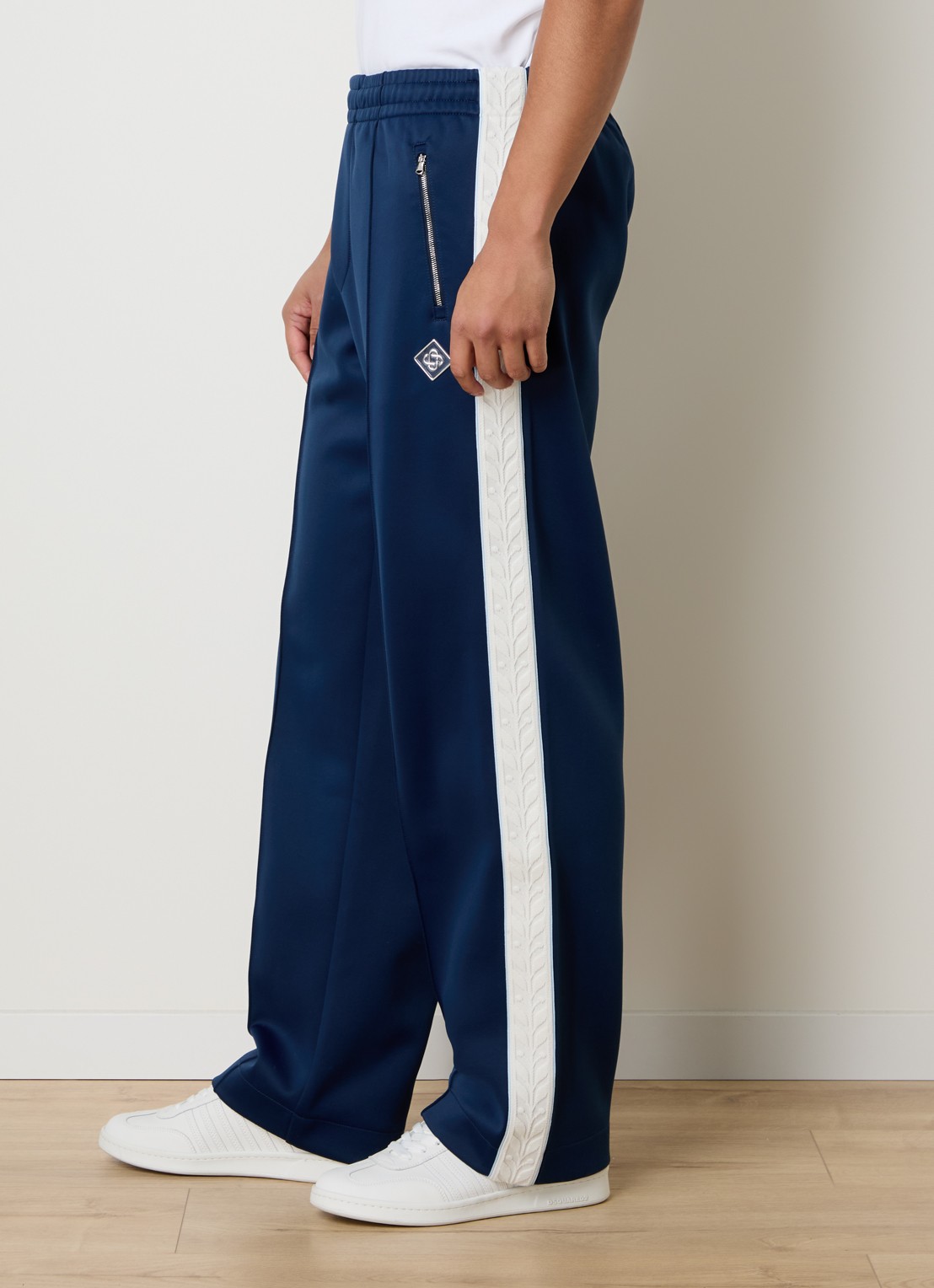 Casablanca Straight fit trackpants met logo en ritszakken - detail 4 donkerblauw