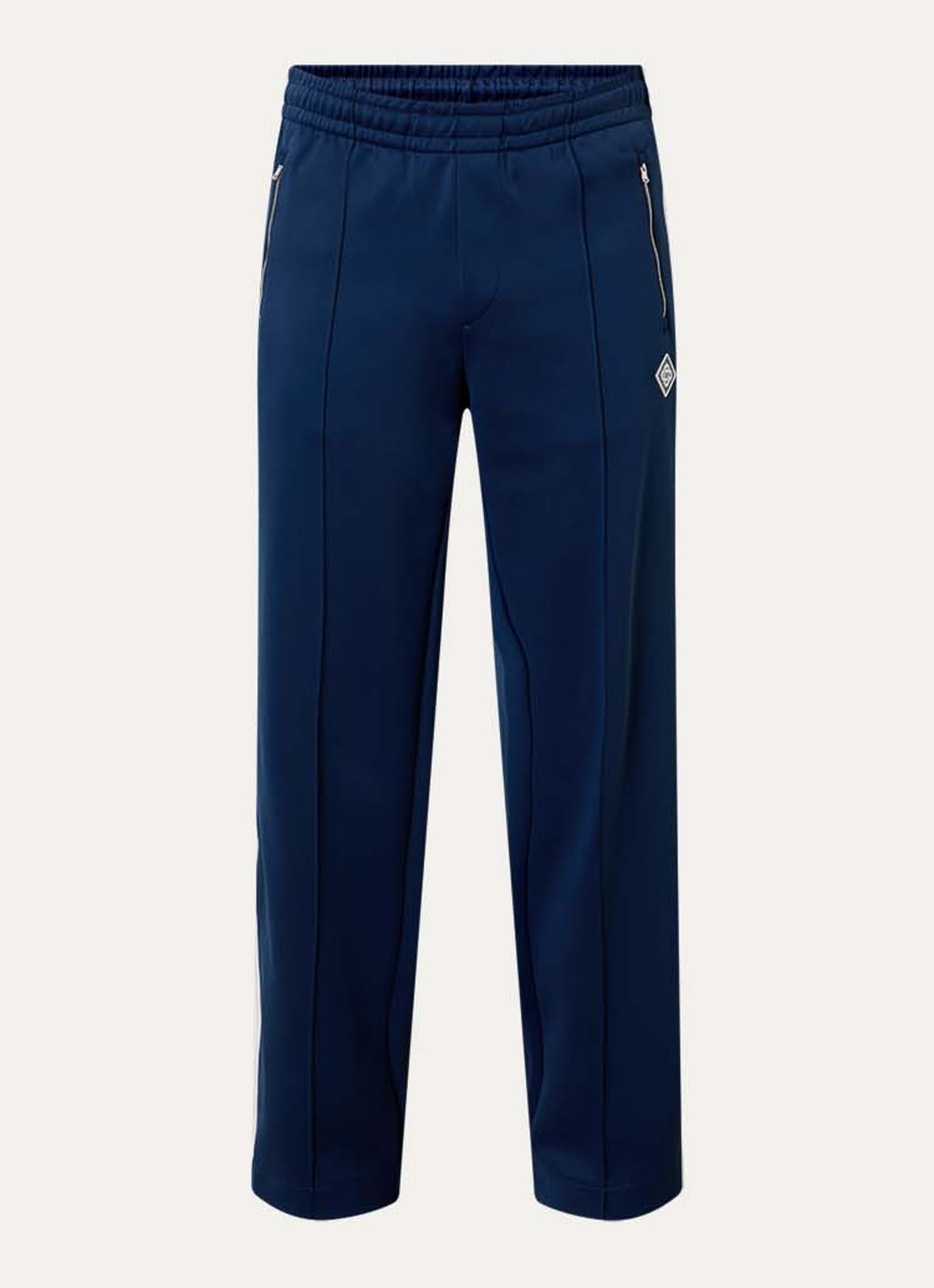 Casablanca Straight fit trackpants met logo en ritszakken - voorkant donkerblauw