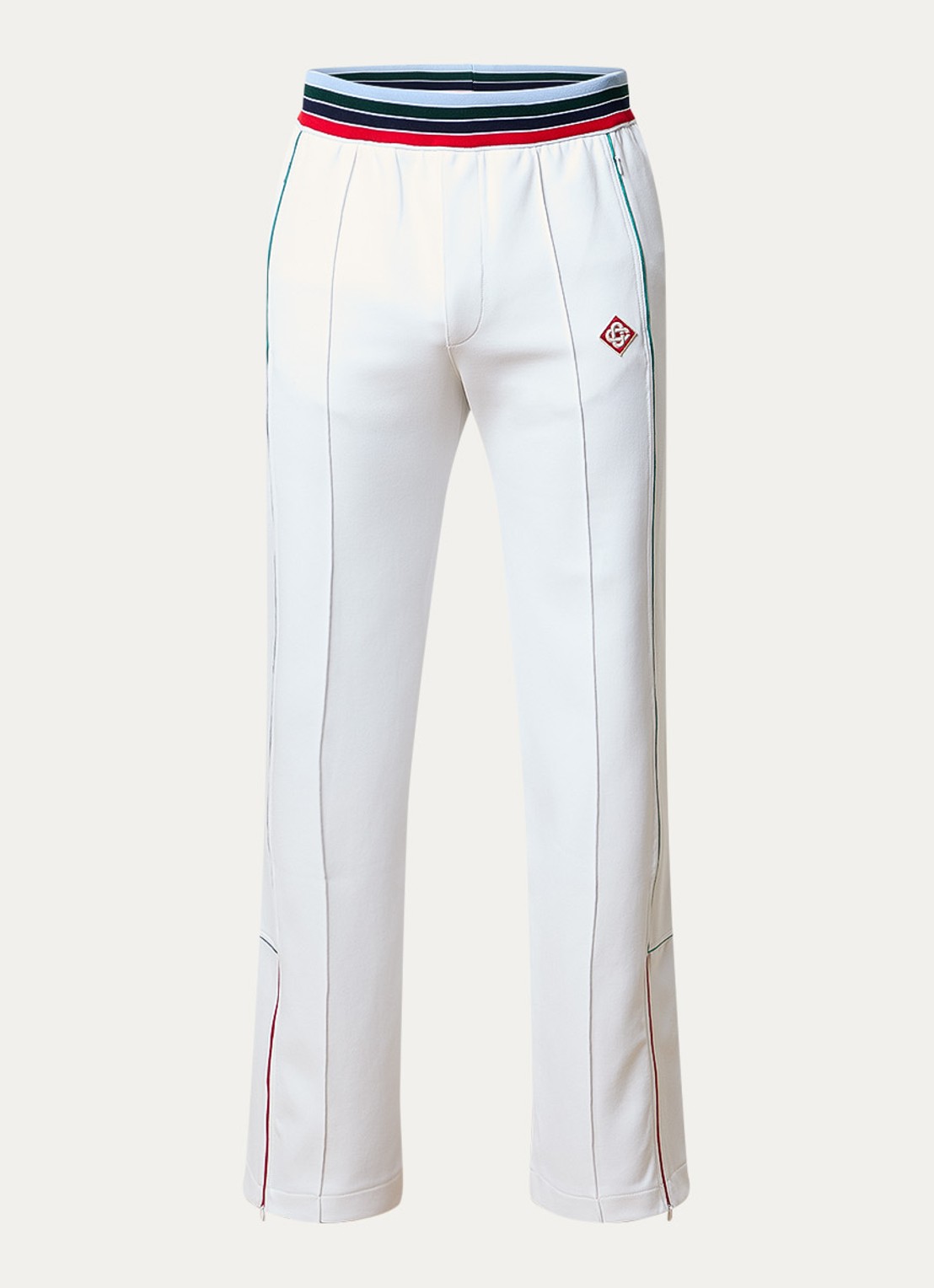 Casablanca Straight fit trackpants met logoborduring - voorkant 4 wit