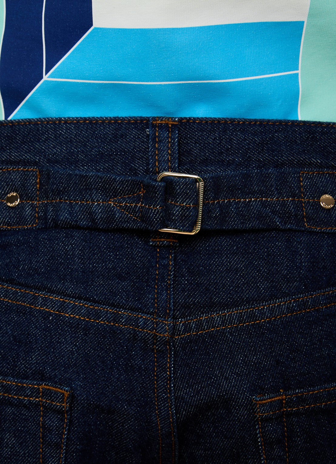 Casablanca Straight leg jeans met donkere wassing - detail 3 indigo