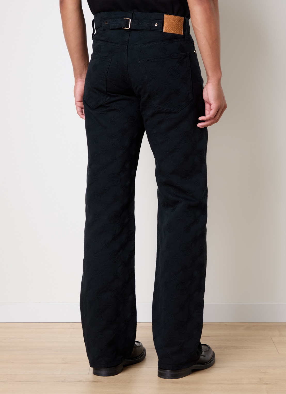 Casablanca Straight leg jeans met logoprint - achterkant zwart