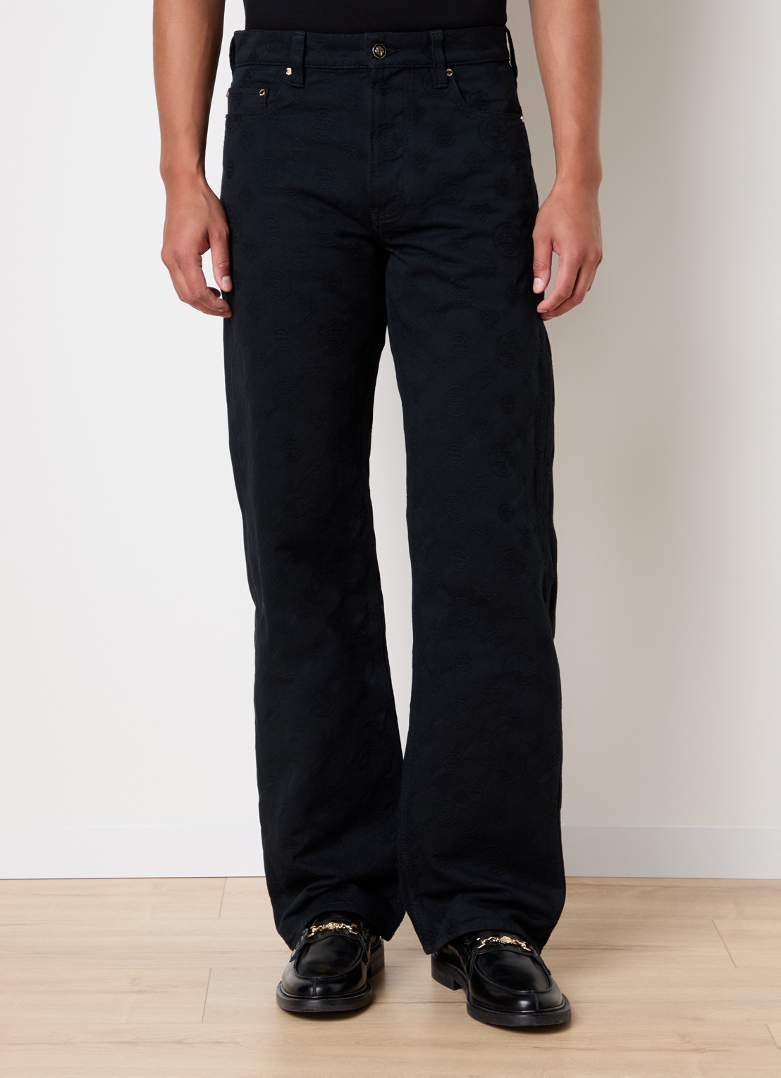 Casablanca Straight leg jeans met logoprint - detail 2 zwart