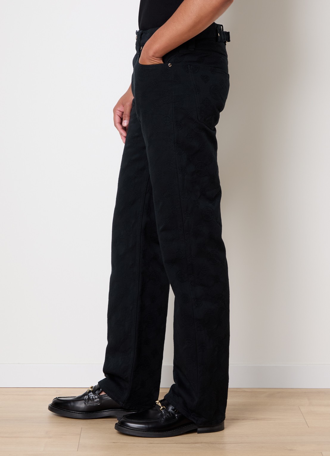 Casablanca Straight leg jeans met logoprint - detail 3 zwart