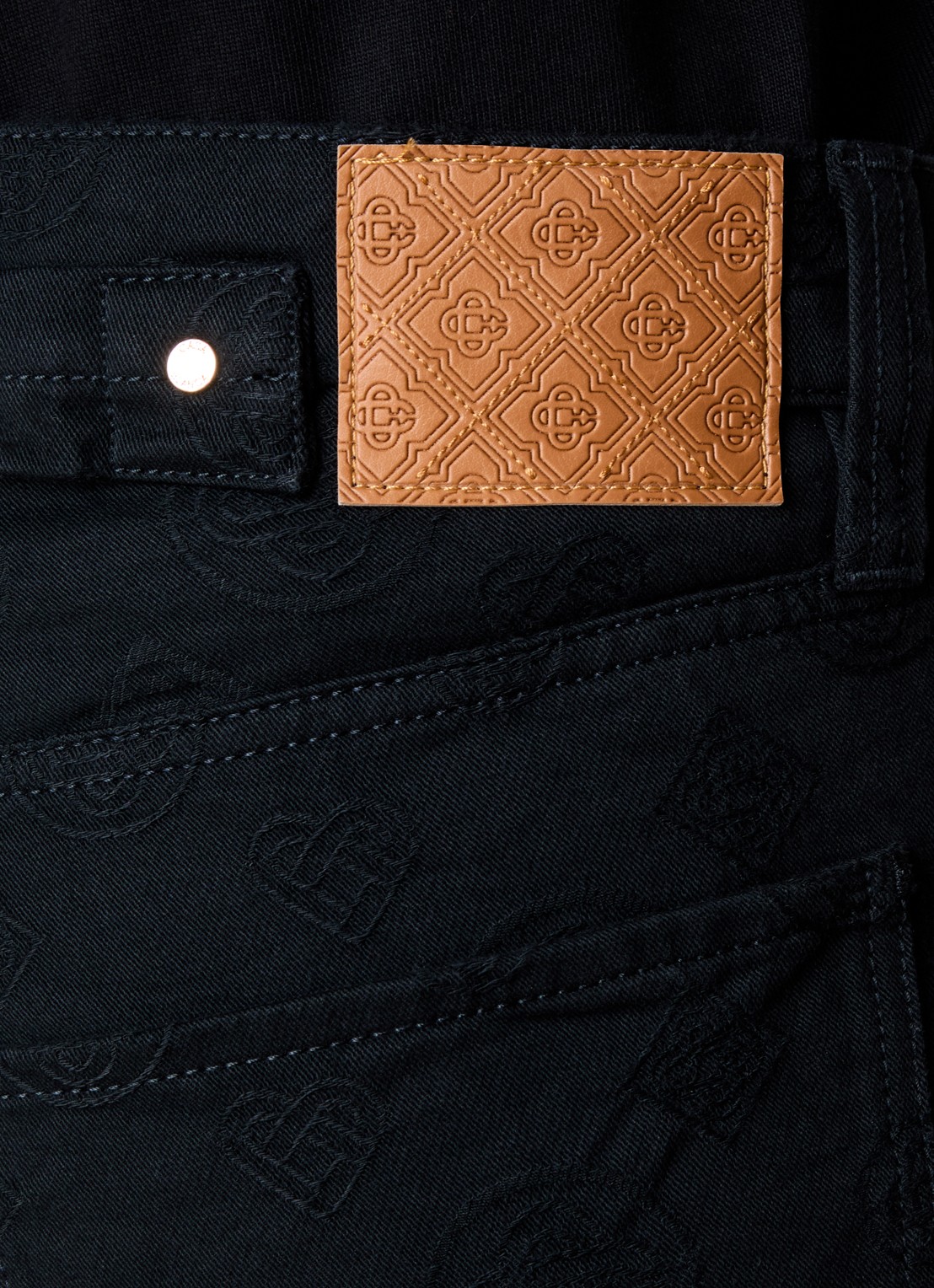 Casablanca Straight leg jeans met logoprint - detail 4 zwart