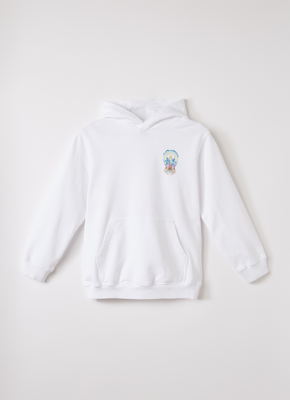 Casablanca Surf Lotus hoodie met logo- en backprint - voorkant wit