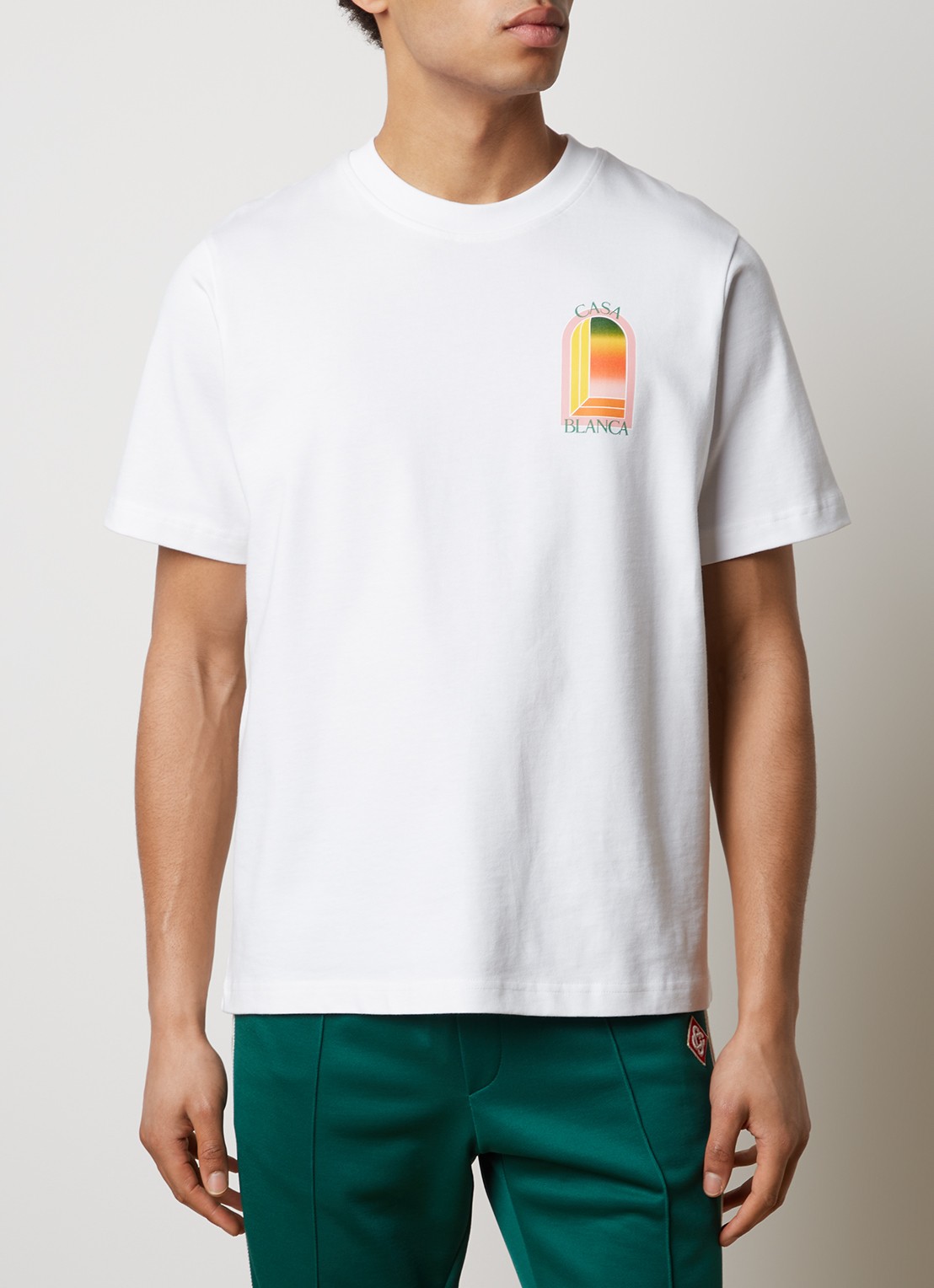 Casablanca T-shirt met logo- en backprint - achterkant 5 wit