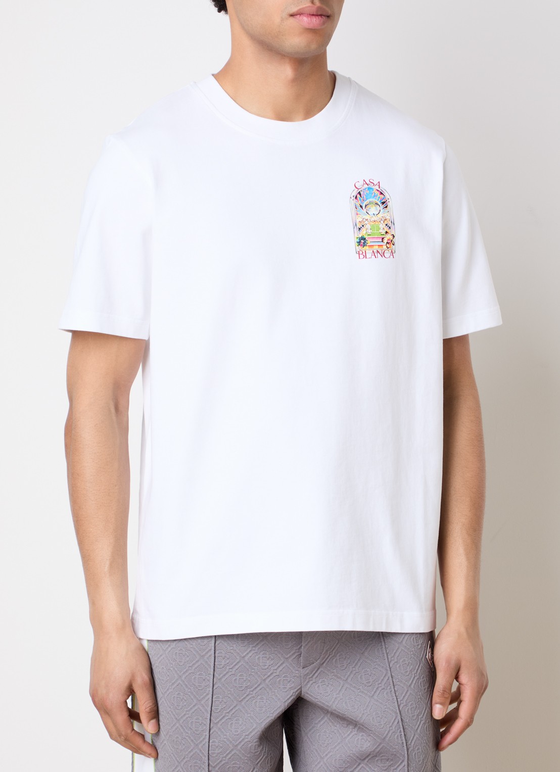 Casablanca T-shirt met logo- en backprint - achterkant 3 wit