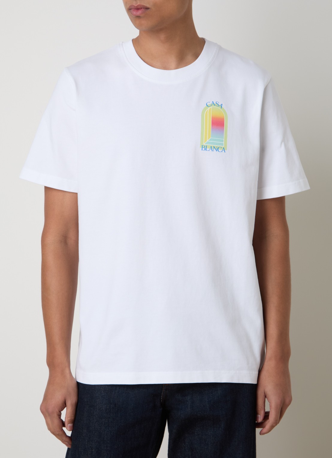 Casablanca T-shirt met logo- en backprint - achterkant 5 wit