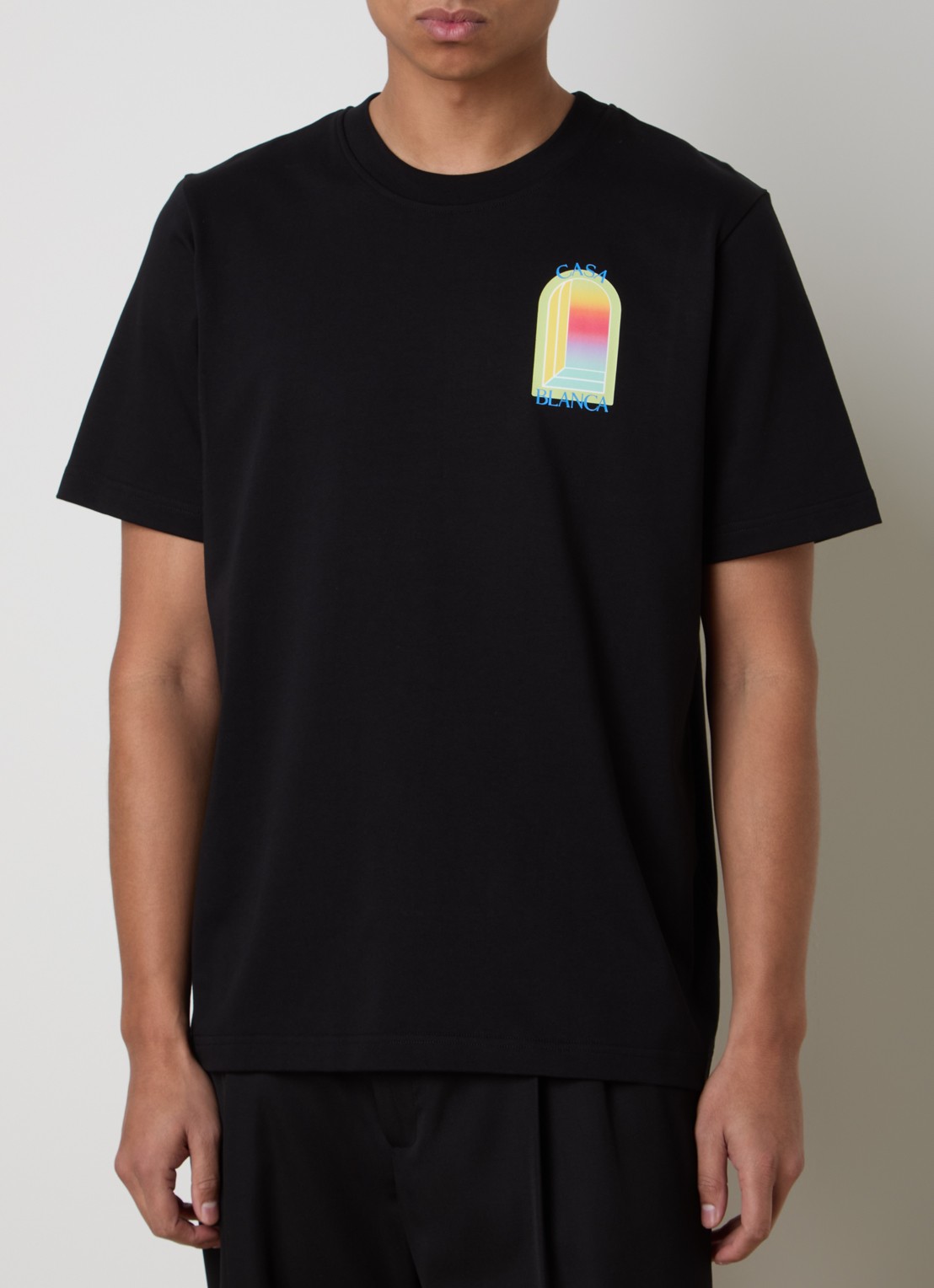Casablanca T-shirt met logo- en backprint - achterkant 5 zwart