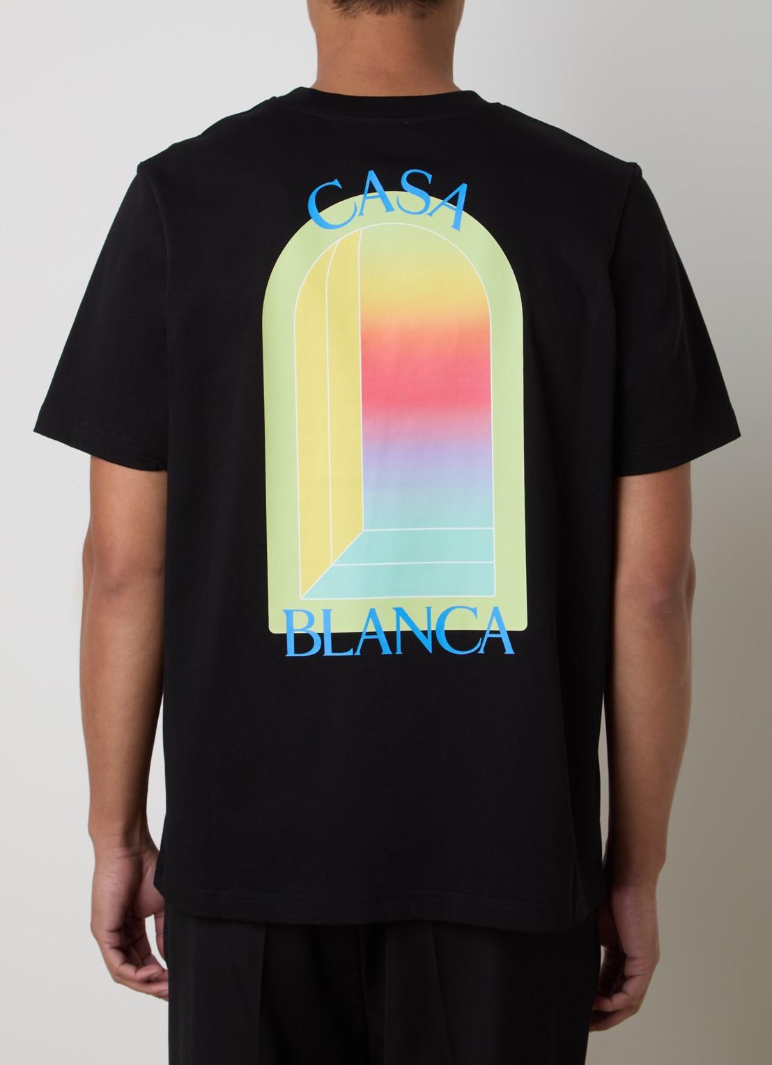 Casablanca T-shirt met logo- en backprint - detail 3 zwart