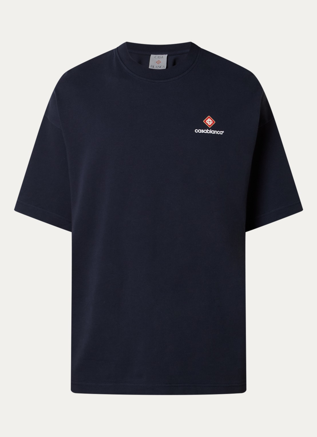 Casablanca T-shirt met logo - voorkant 2 donkerblauw
