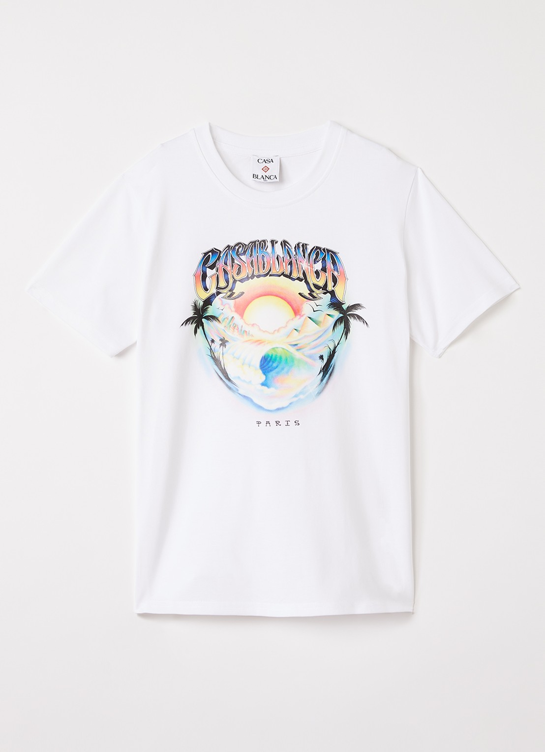 Casablanca T-shirt met logoprint - voorkant wit