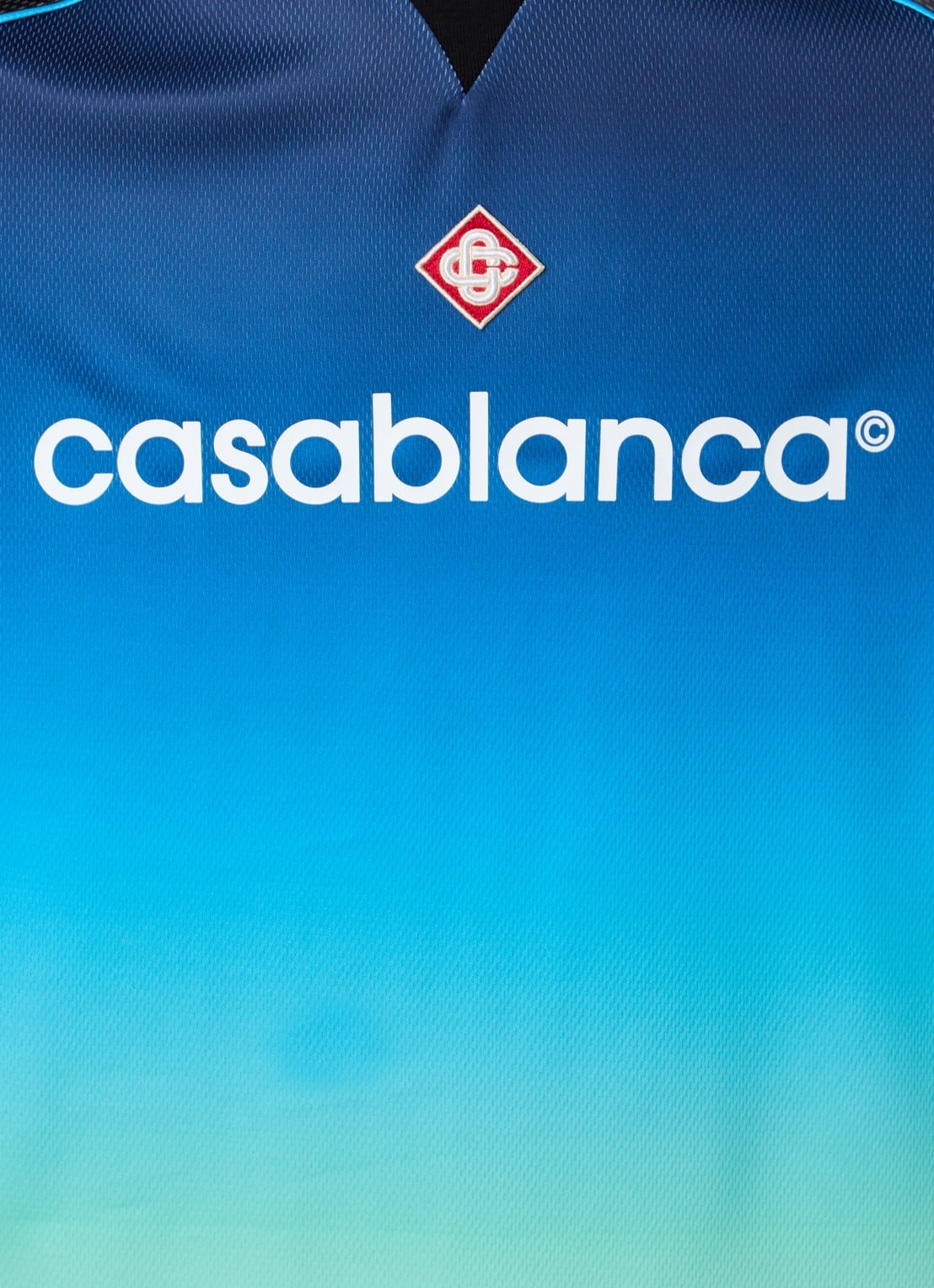 Casablanca T-shirt met print - detail 4 blauw