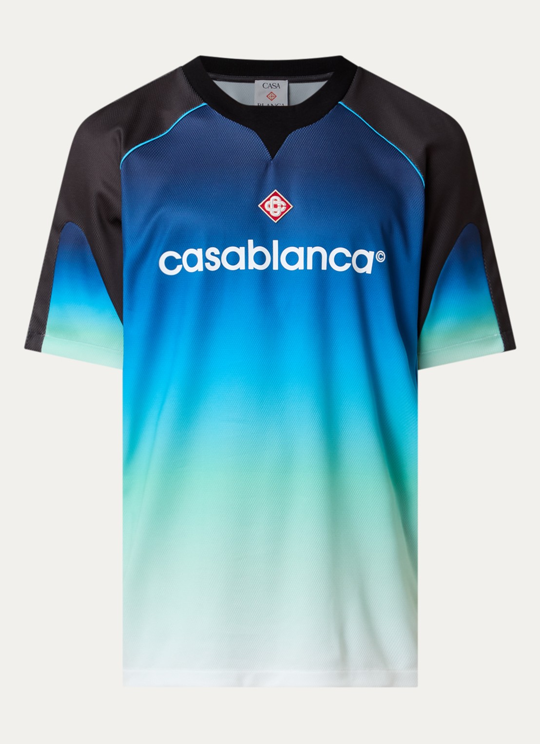 Casablanca T-shirt met print - voorkant blauw