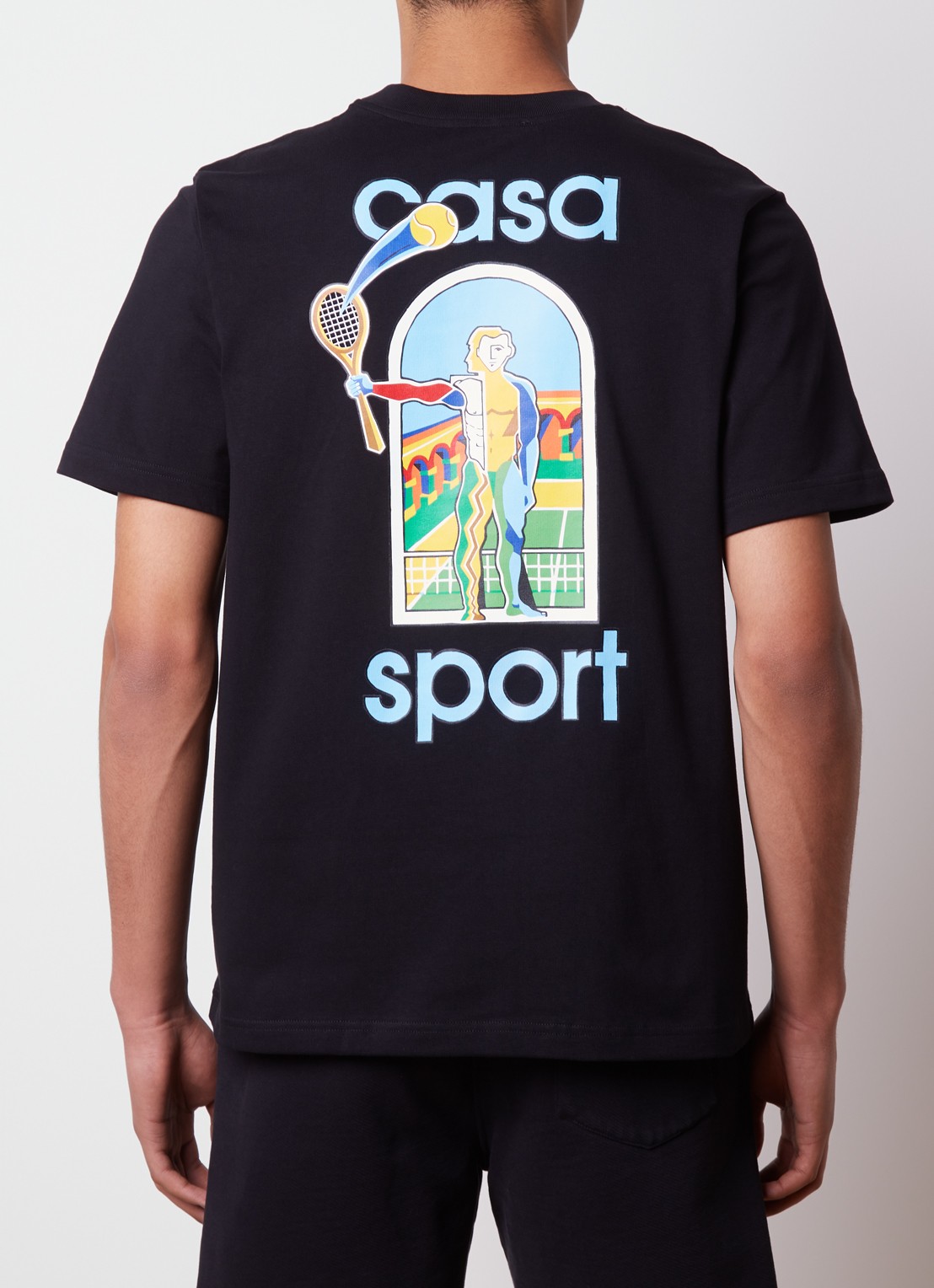 Casablanca T-shirt van katoen met front- en backprint • Zwart • de ...