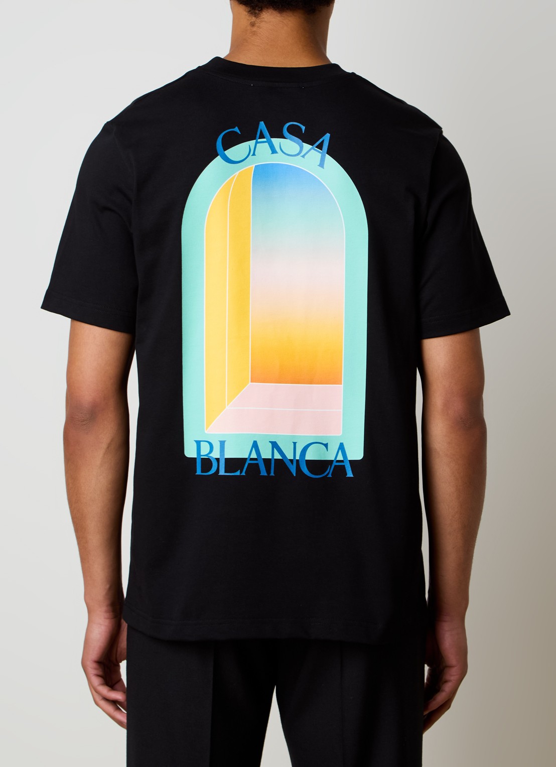 Casablanca T-shirt van katoen met logo- en backprint • Zwart • de Bijenkorf