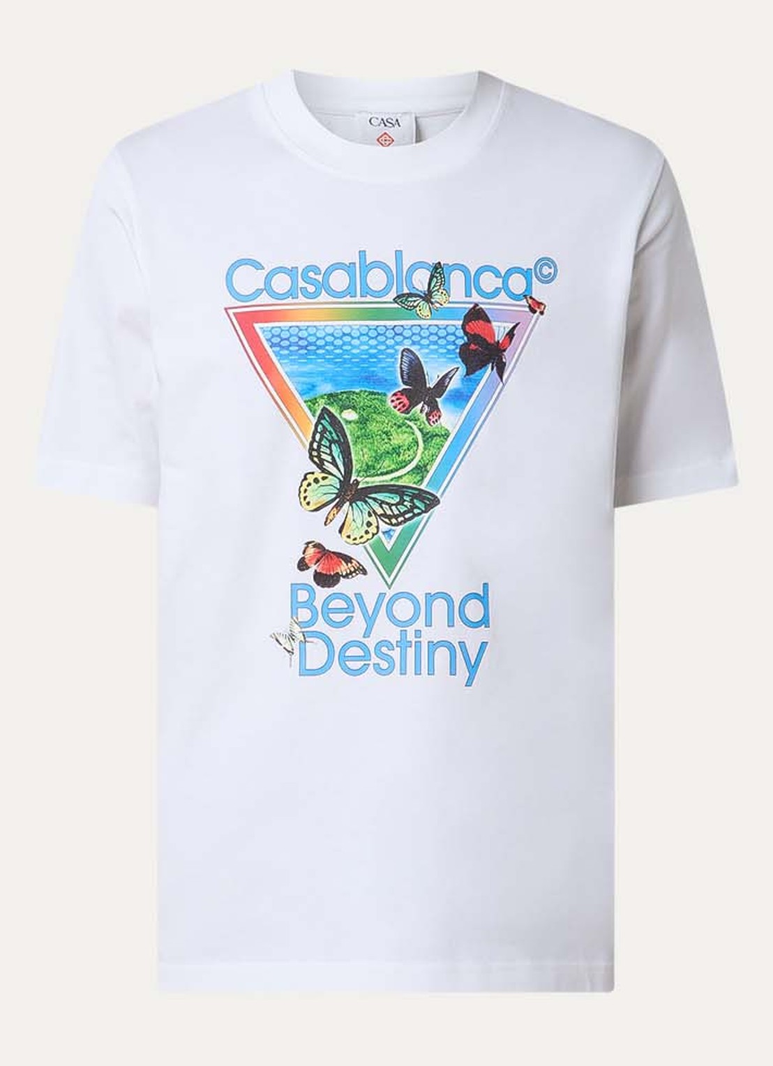 Casablanca Tennis Beyond T-shirt met logoprint - voorkant wit