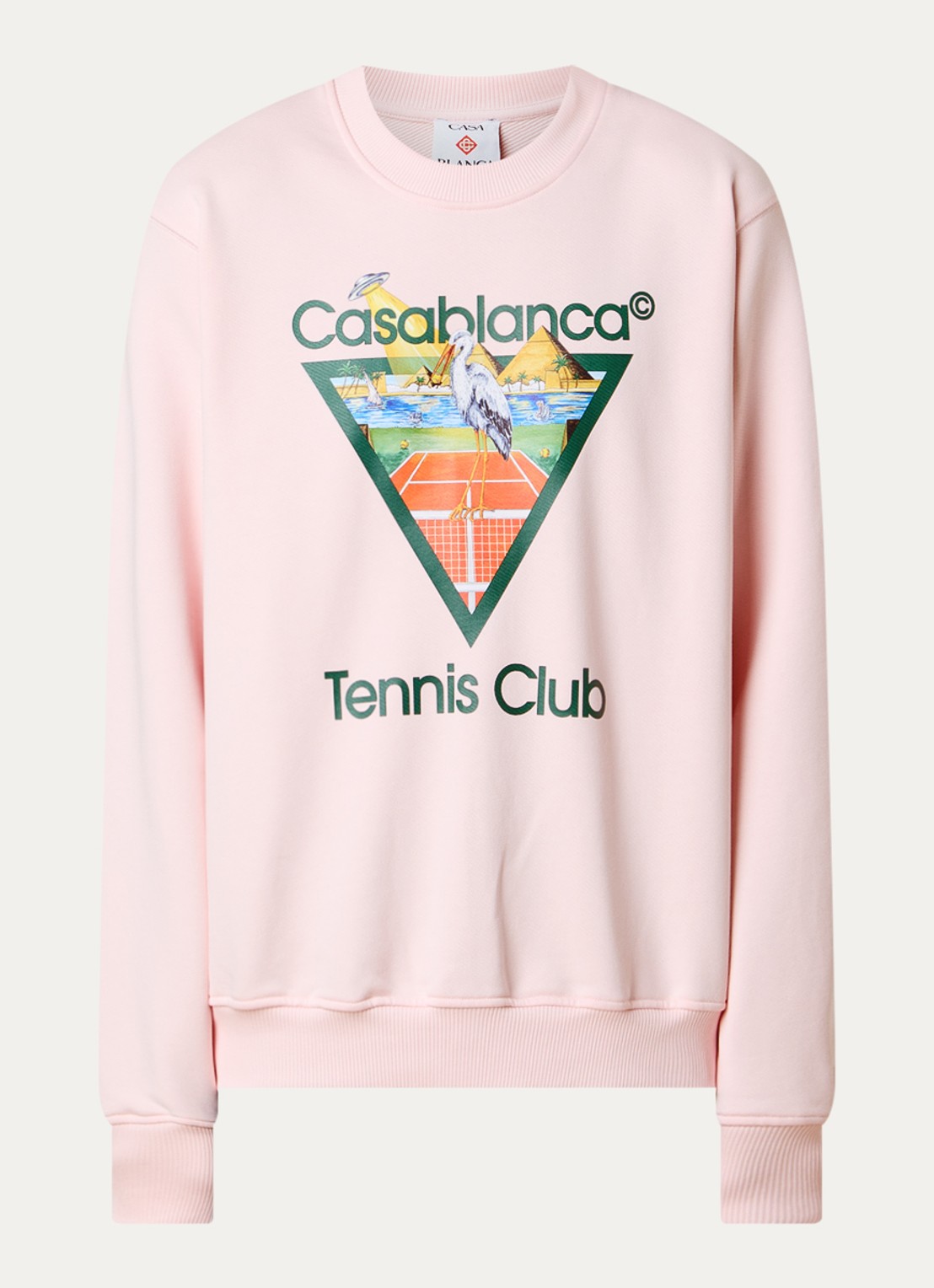 Casablanca Tennis Club sweater met logoprint - voorkant roze