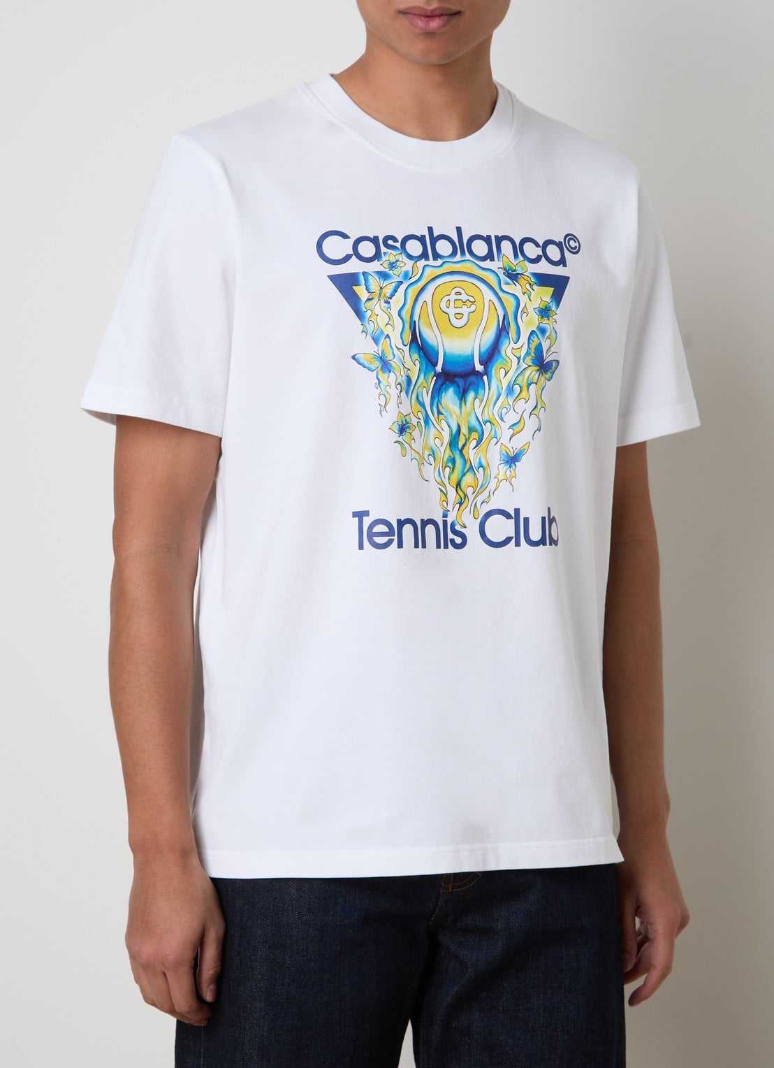 Casablanca Tennis Club T-shirt met logoprint - detail 4 wit