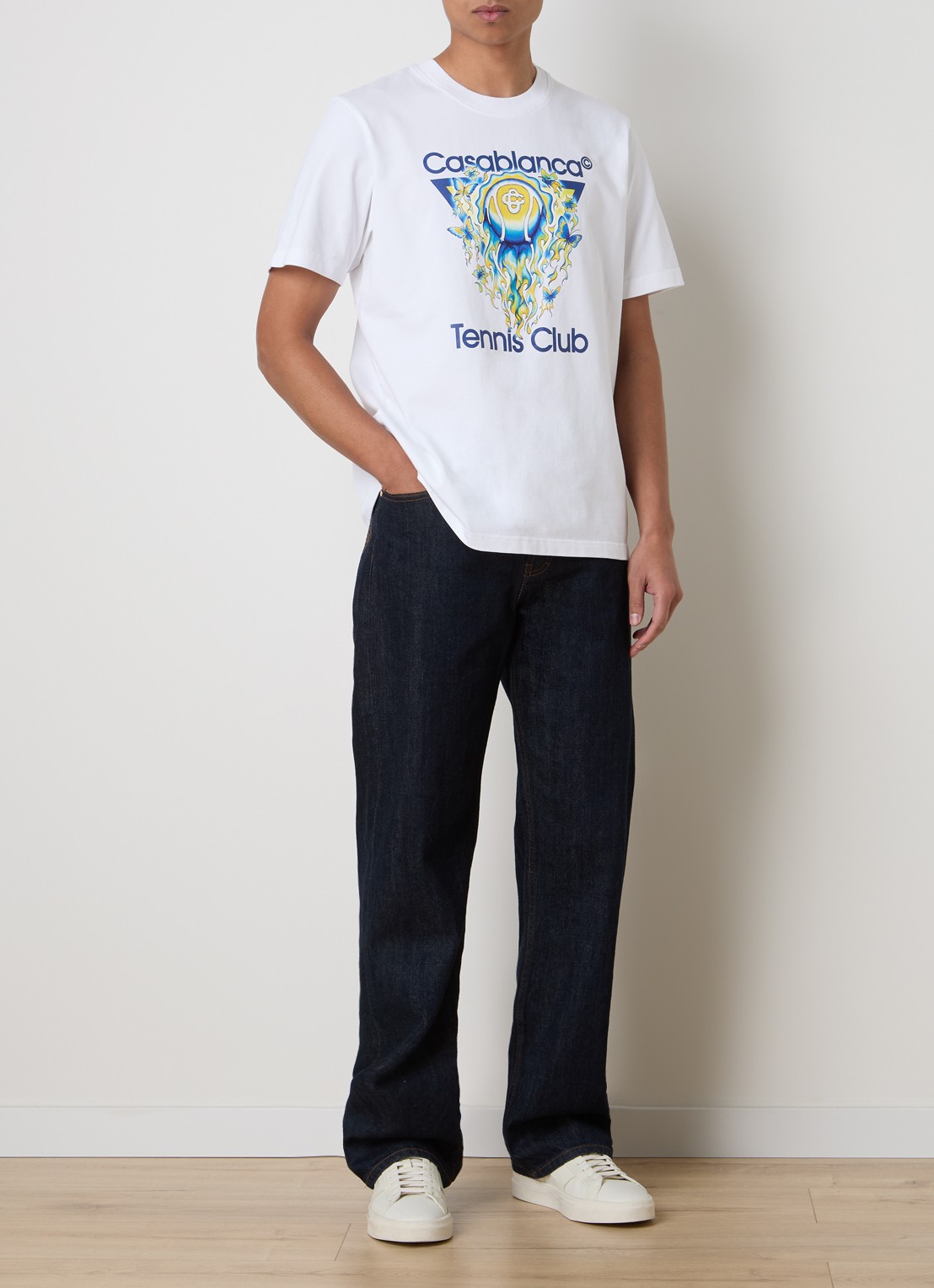 Casablanca Tennis Club T-shirt met logoprint - voorkant 3 wit