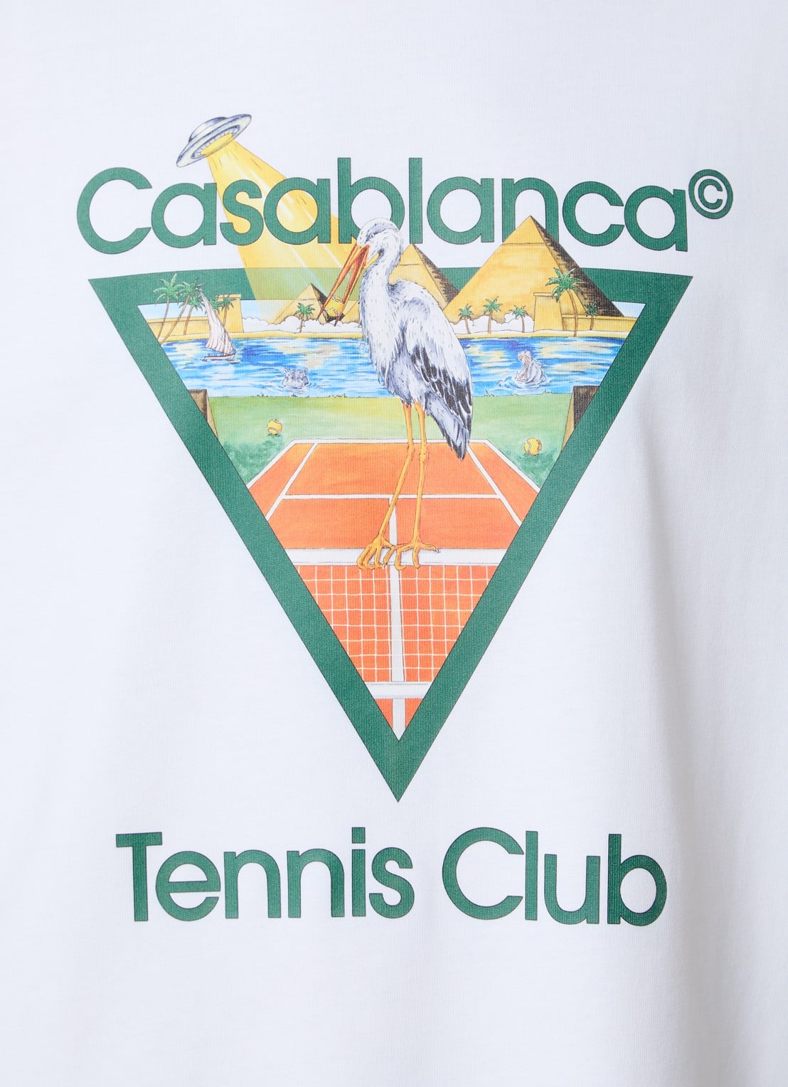 Casablanca Tennis Club T-shirt met logoprint - detail 2 wit