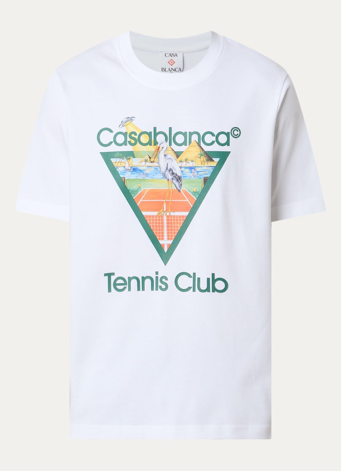 Casablanca Tennis Club T-shirt met logoprint - voorkant 3 wit