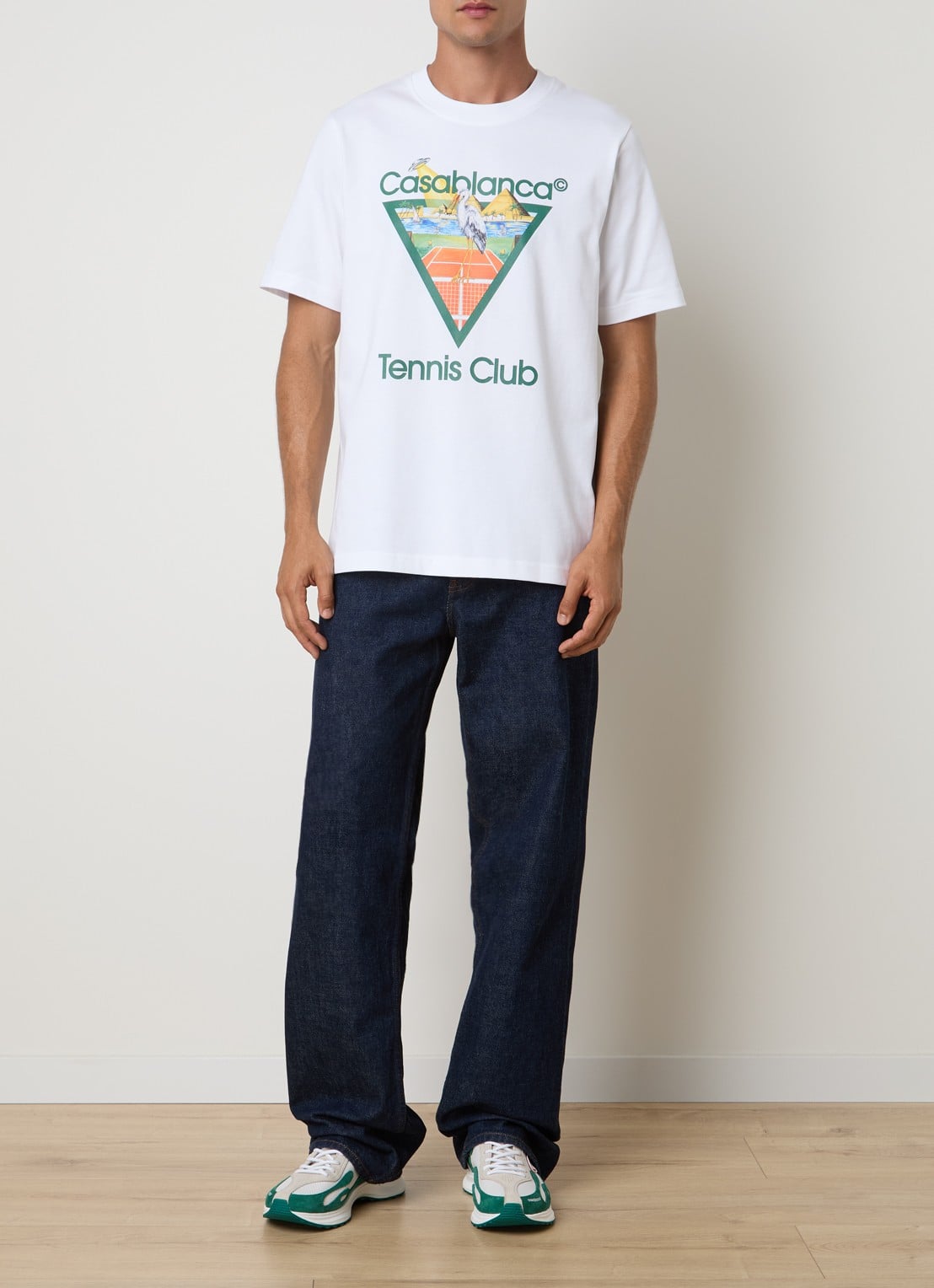 Casablanca Tennis Club T-shirt met logoprint - voorkant 4 wit
