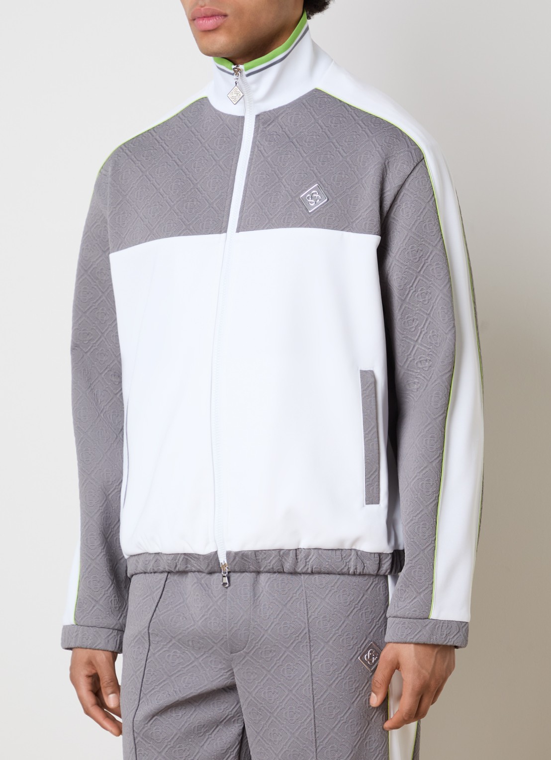 Casablanca Tennis jack met logoprint en steekzakken - detail 2 grijs