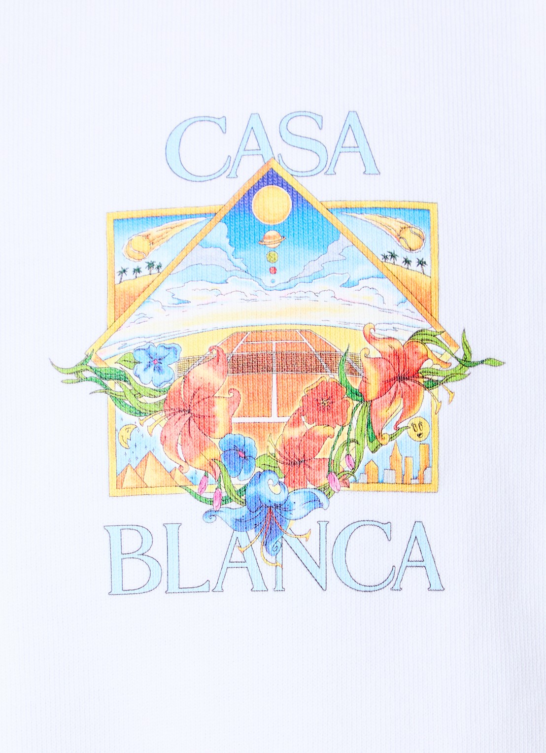 Casablanca Tennis Landscape T-shirt met logo- en backprint - detail 2 wit