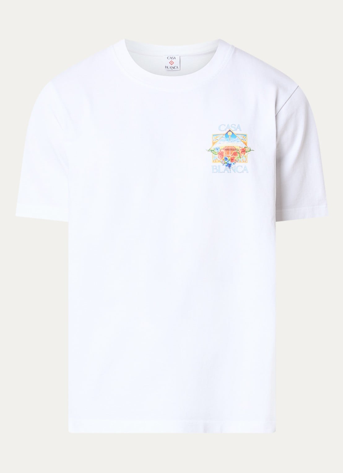 Casablanca Tennis Landscape T-shirt met logo- en backprint - voorkant 4 wit