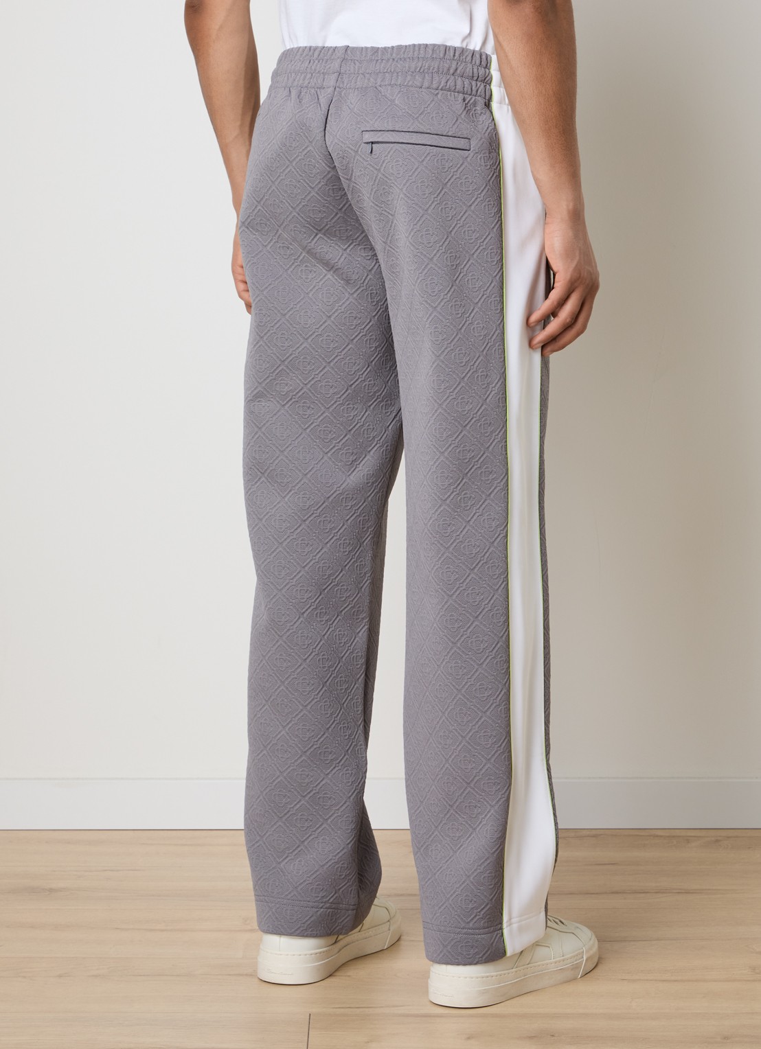 Casablanca Tennis straight fit trackpants met logoprint - achterkant grijs