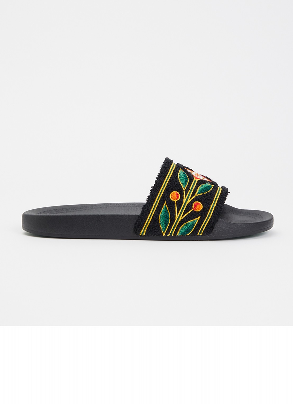 Casablanca Terry slipper met logo - voorkant zwart
