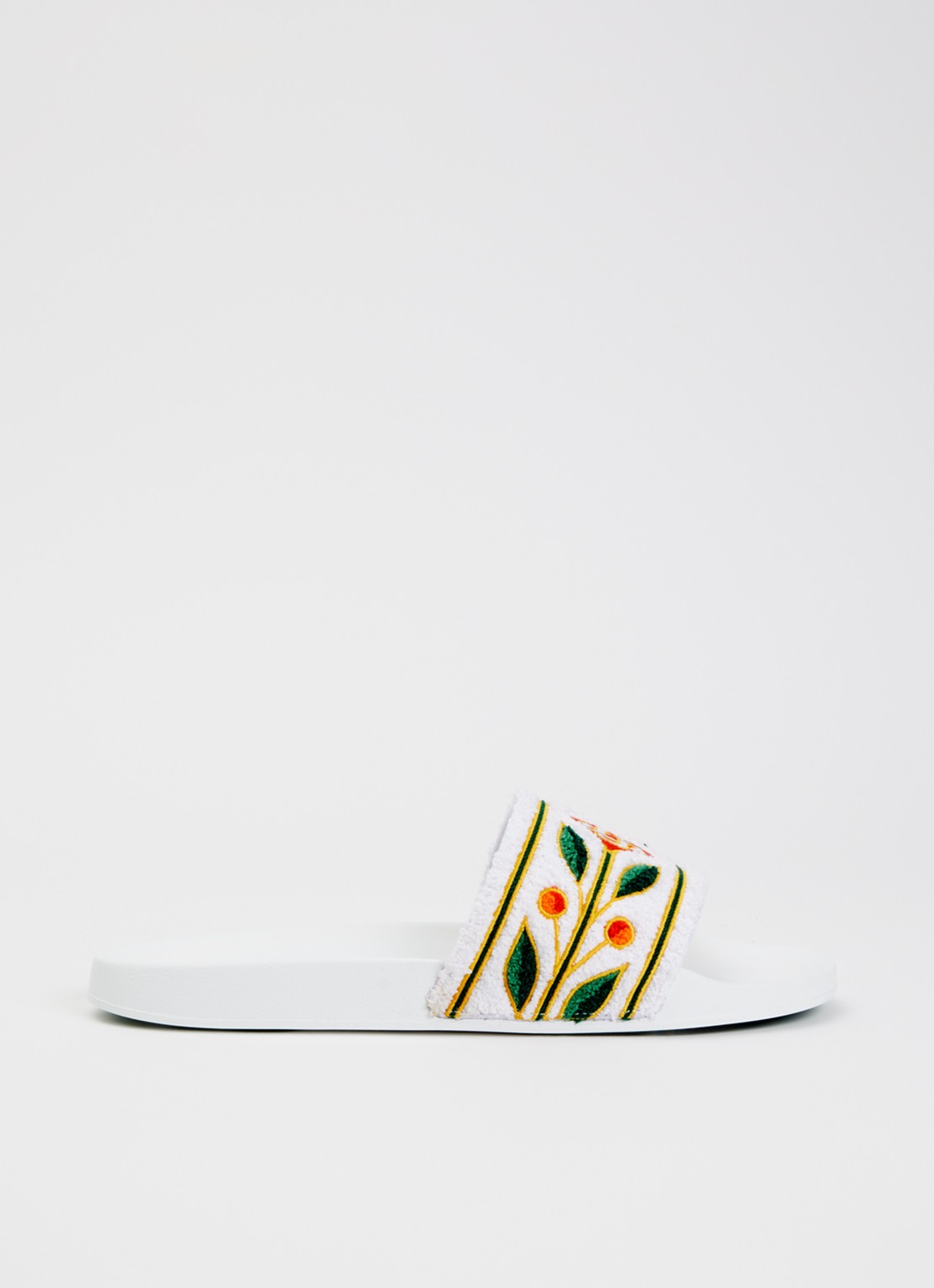Casablanca Terry slipper met logo - voorkant ivoor