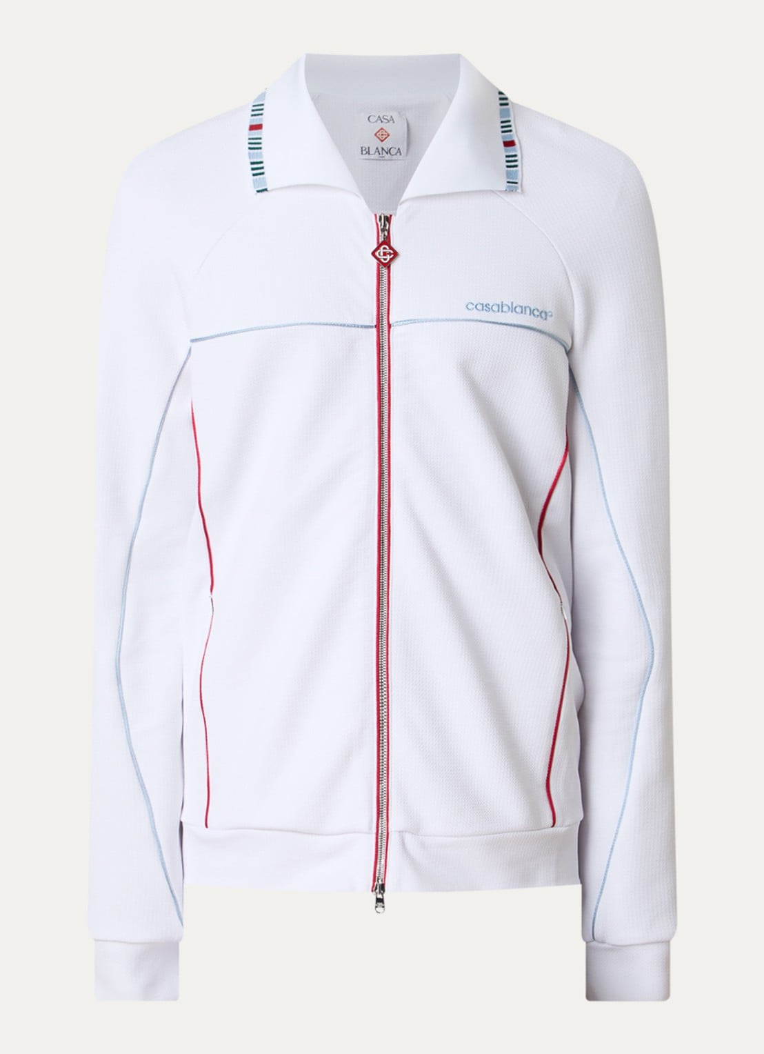 Casablanca Trackvest met ritszakken en logo - voorkant 4 wit