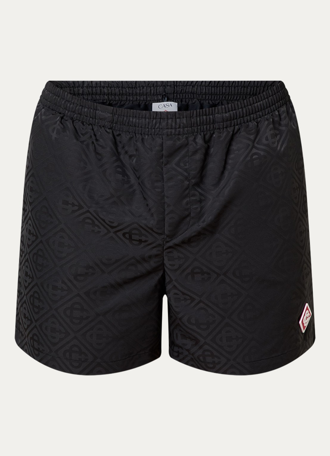 Casablanca Zwemshorts met jacquard dessin en logo - voorkant 3 zwart