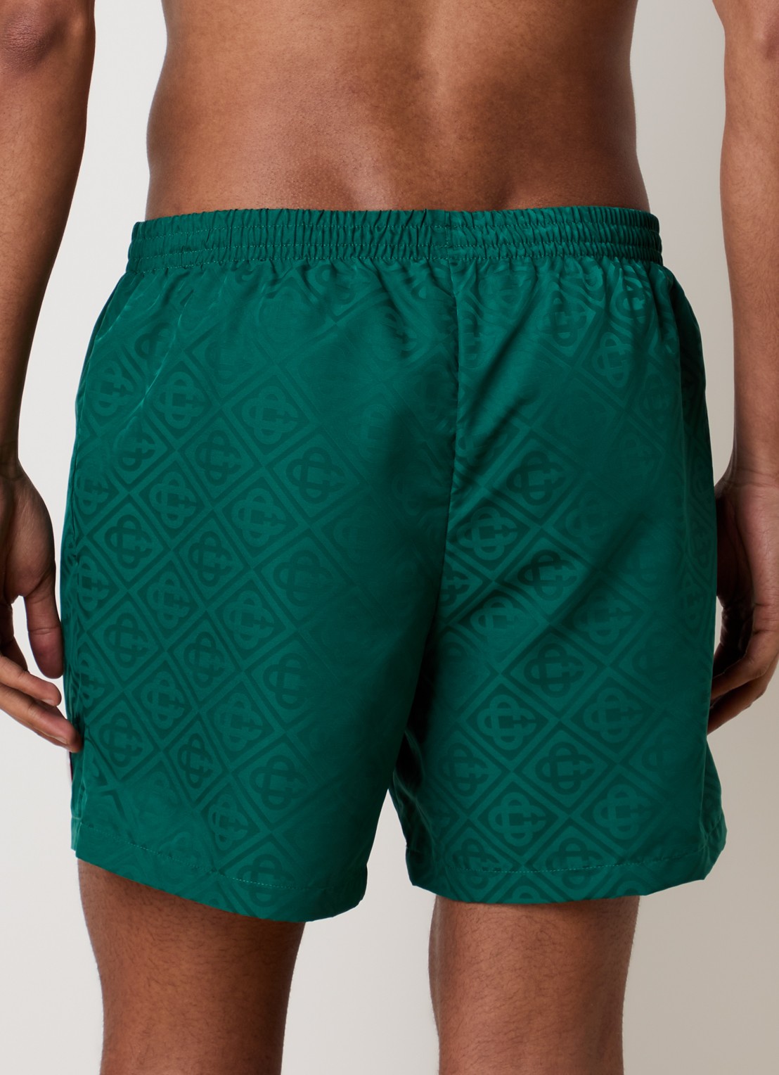 Casablanca Zwemshorts met jacquard dessin en logo - achterkant groen