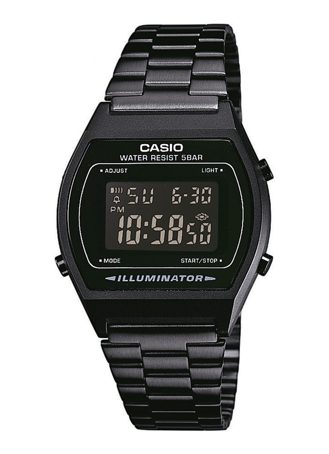 Casio Horloge Retro B640WB-1BEF - voorkant zwart